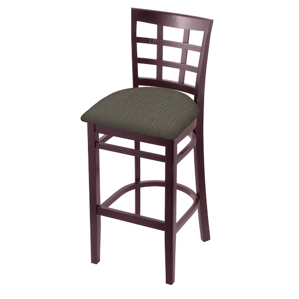 25" Counter Stool, Dark Cherry Finish, Graph Chalice Seat